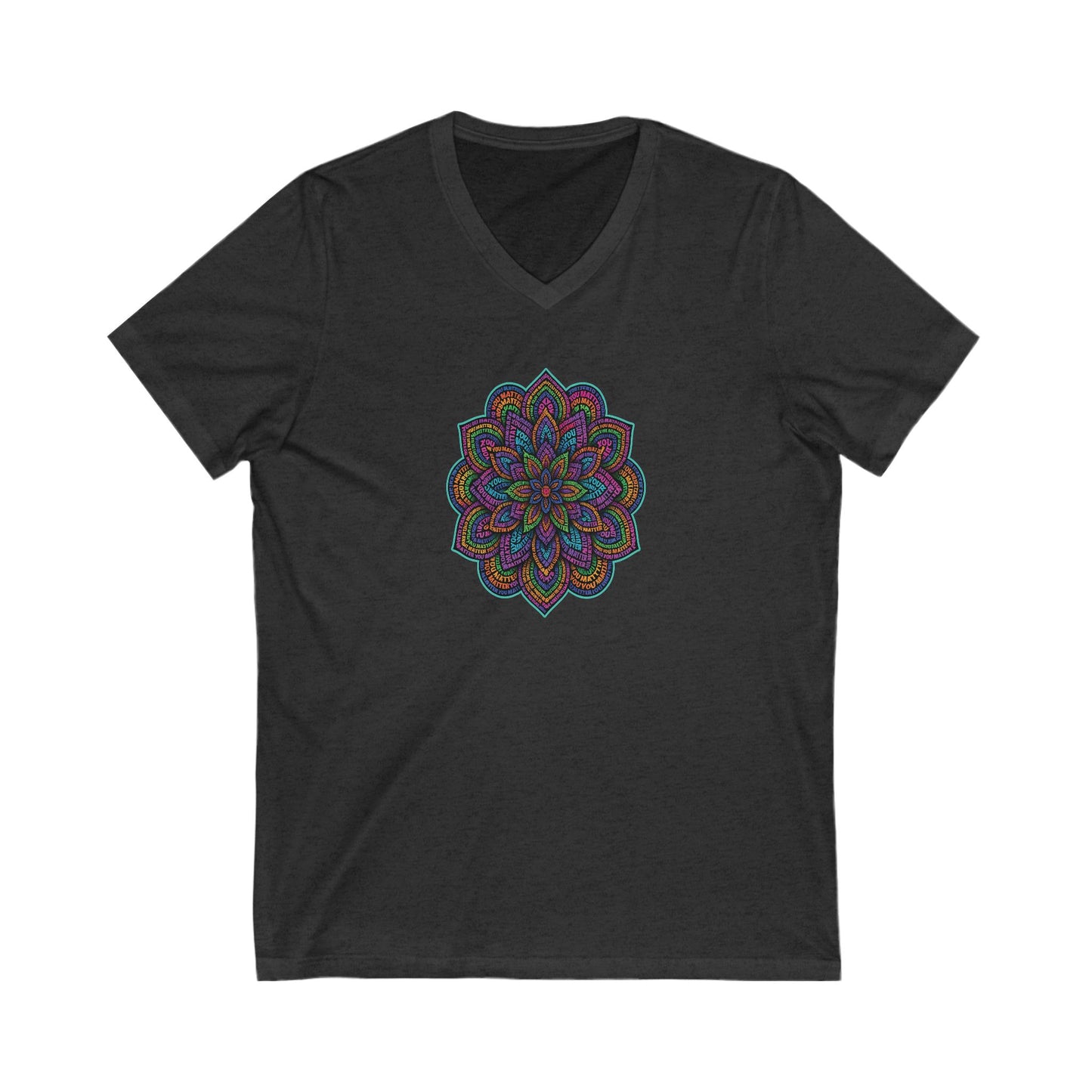 You Matter Mandala V-Neck Tee, Casual Wear, Bohemian Style, Gift for Her, Festival Top, Summer Fashion