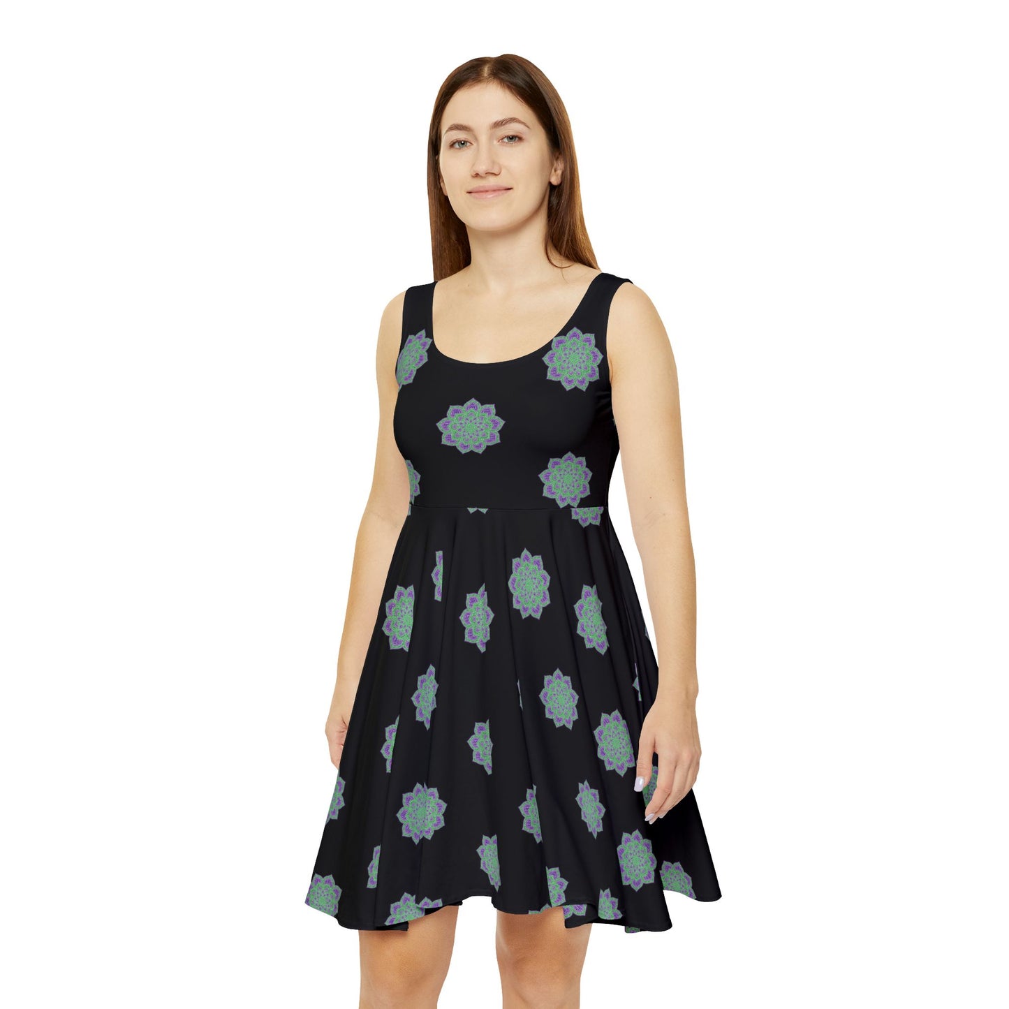 Bohemian Floral Skater Dress, Casual Summer Dress, Festival Outfit, Everyday Wear, Vacation Style, Unique Gift