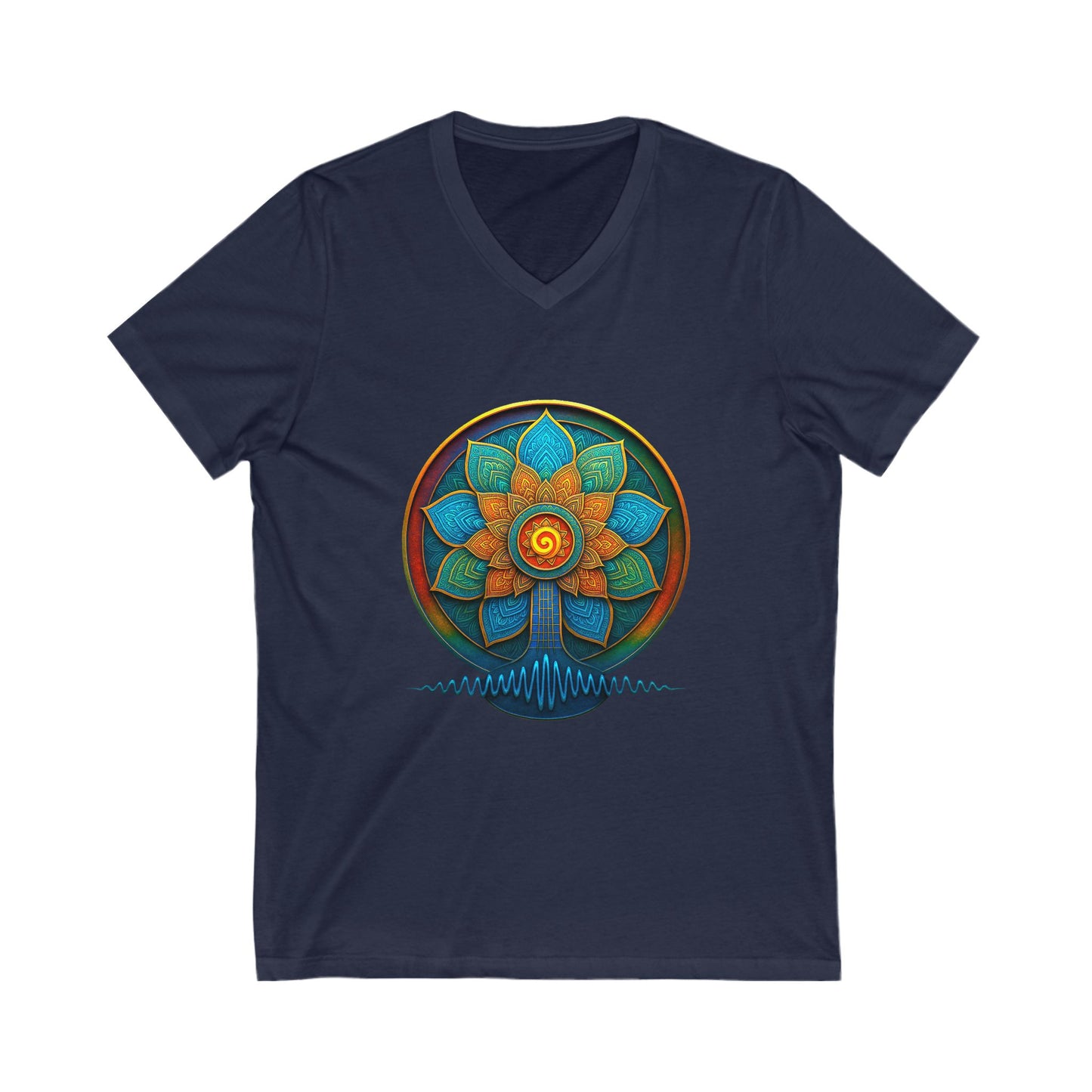 Bohemian Chakra V-Neck Tee, Yoga Shirt, Spiritual Gift, Unisex Tee, Mindfulness Apparel, Festival Wear, Meditation Top Petal to the Metal: Boho Beats Blooming