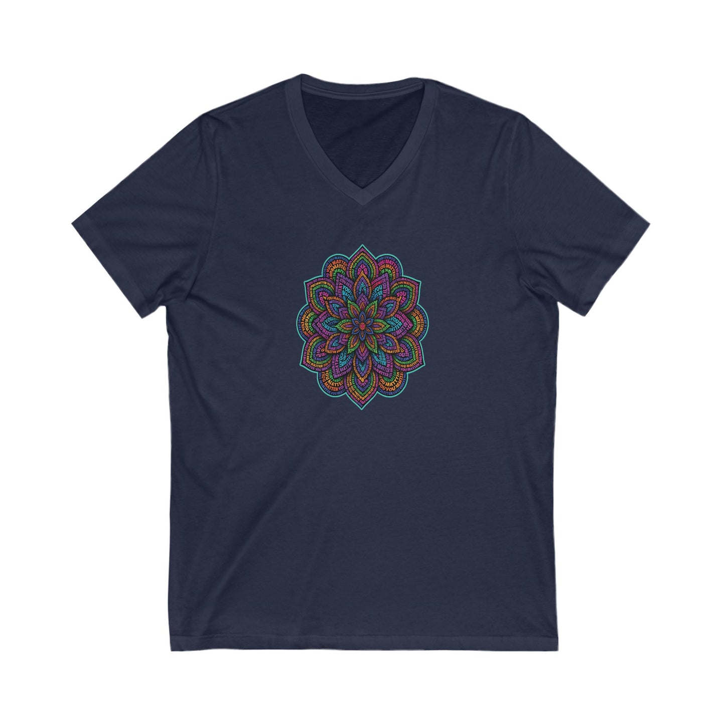 You Matter Mandala V-Neck Tee, Casual Wear, Bohemian Style, Gift for Her, Festival Top, Summer Fashion