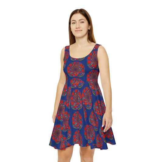Spiral Daisy Rainbow Dress – Psychedelic Floral Swirl Print – Bold Boho Festival Fashion