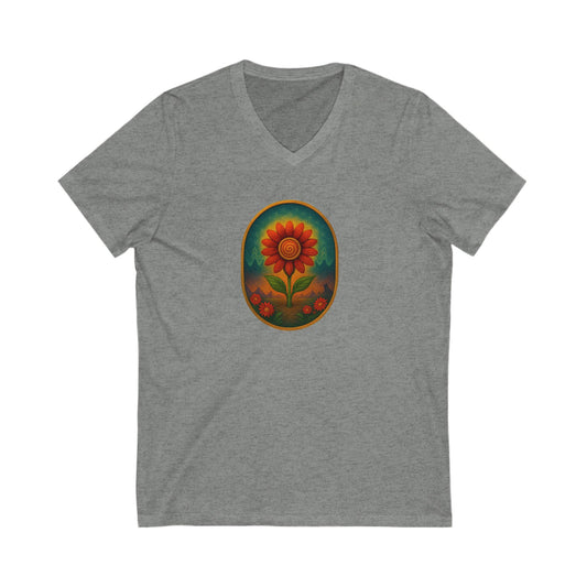 Red Spiral Daisy Women's Tee – Psychedelic Floral Festival Shirt