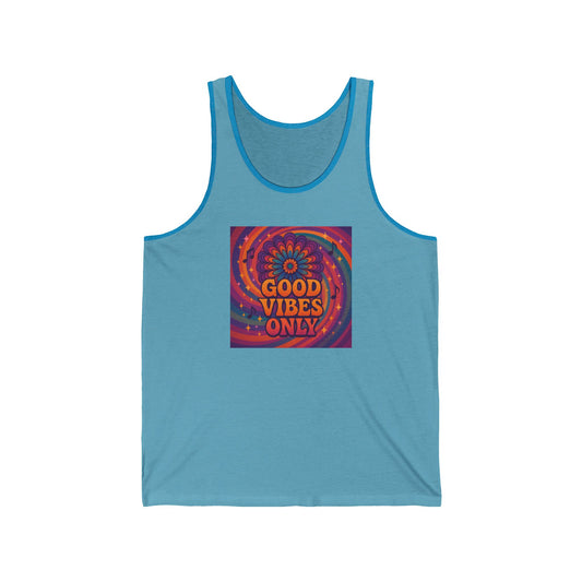 Good Vibes Only Tank Top – Retro Boho Sleeveless Shirt for Festival & Summer | Spiral Daisy Designs