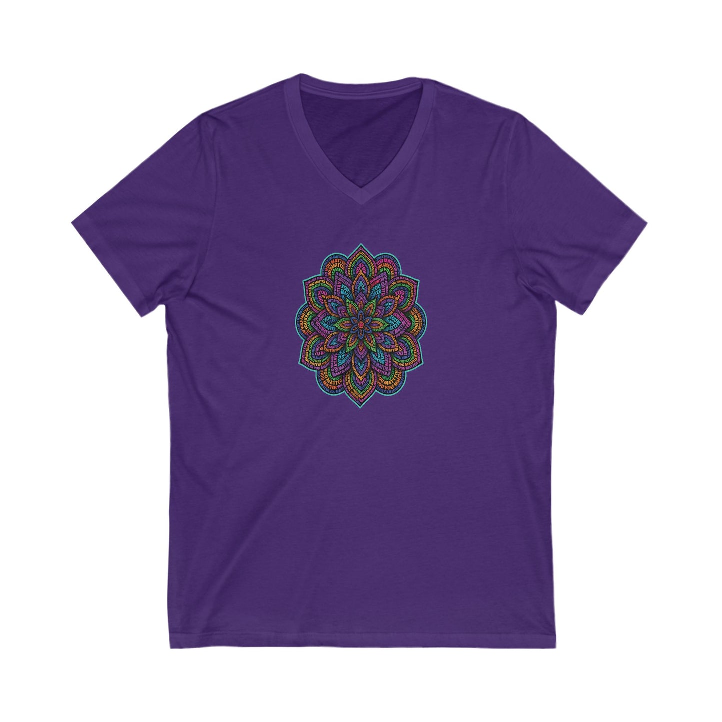 You Matter Mandala V-Neck Tee, Casual Wear, Bohemian Style, Gift for Her, Festival Top, Summer Fashion
