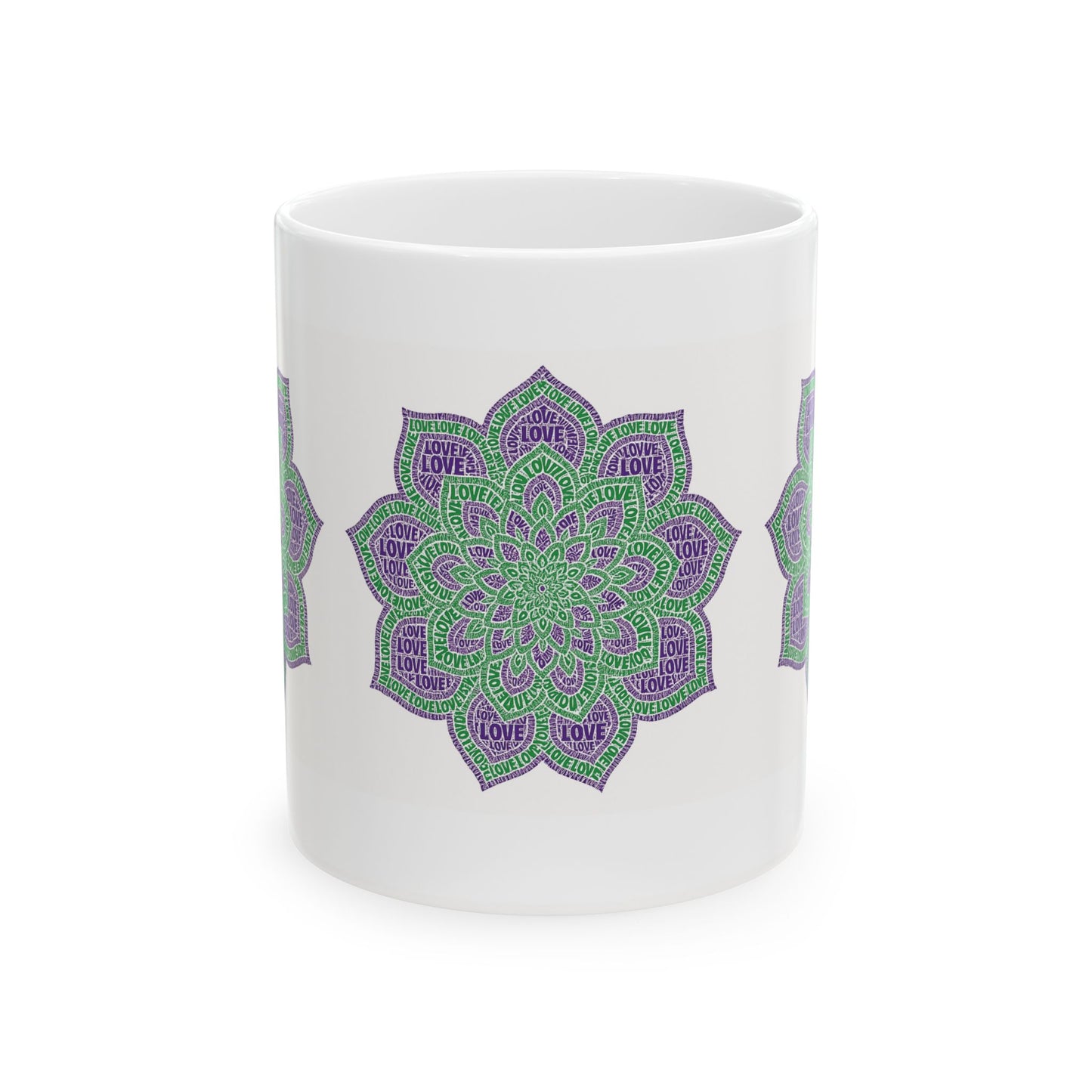 Mandala Love Ceramic Mug | Perfect Gift for Tea & Coffee Lovers, Meditation, Bohemian Decor, Birthday & Anniversary